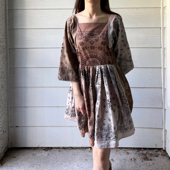 Handmade Bandana Dress SKU 7780 Muddy/Earthy - Picture 10 of 16